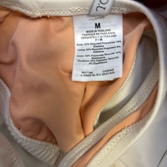 NWT J. CREW Women Scoopneck Bikini Top Med + No String Bikini Bottom Large Cream - Picture 5 of 7